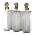 Chrome Triple Wall Mounted Soap Dispenser-Gold-250ml-Clear-Kuishi
