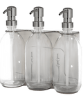 Chrome Triple Wall Mounted Soap Dispenser-Silver-250ml-Clear-Kuishi