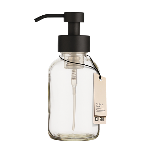 Transparent 500ml foaming soap dispenser with black pump