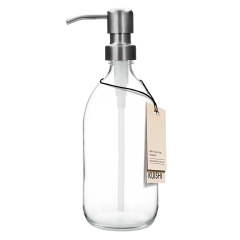 Clear Soap Dispenser Silver Pump Kuishi