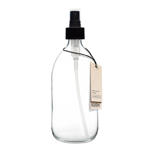 Clear Glass Spray Atomiser with White Atomiser 300ml by Kuishi