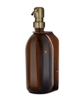 Copper wall mounted dispenser Amber Bottle and Gold Pump