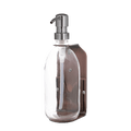 Copper Single Wall Mounted Soap Dispenser-Silver-250ml-Clear-Kuishi
