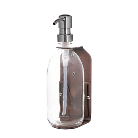 Copper Single Wall Mounted Soap Dispenser-Silver-250ml-Clear-Kuishi