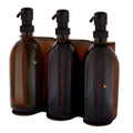 Copper Triple Wall Mounted Soap Dispenser-Black-250ml-Amber-Kuishi