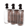 Copper Triple Wall Mounted Soap Dispenser-Black-250ml-Clear-Kuishi