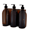 Copper Triple Wall Mounted Soap Dispenser-Copper-250ml-Amber-Kuishi