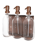 Copper Triple Wall Mounted Soap Dispenser-Copper-250ml-Clear-Kuishi