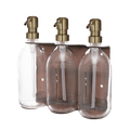 Copper Triple Wall Mounted Soap Dispenser-Gold-250ml-Clear-Kuishi