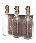 Copper Triple Wall Mounted Soap Dispenser-Gold-250ml-Clear-Kuishi