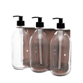 Copper Triple Wall Mounted Soap Dispenser-Plastic-250ml-Amber-Kuishi