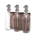 Copper Triple Wall Mounted Soap Dispenser-Silver-250ml-Clear-Kuishi