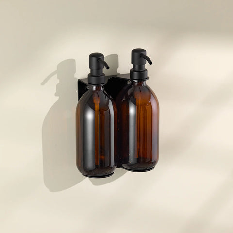 Double Black Wall mounted soap dispenser