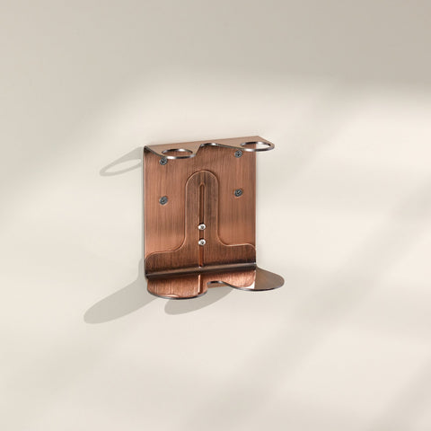 Double copper soap bottle holder / bracket