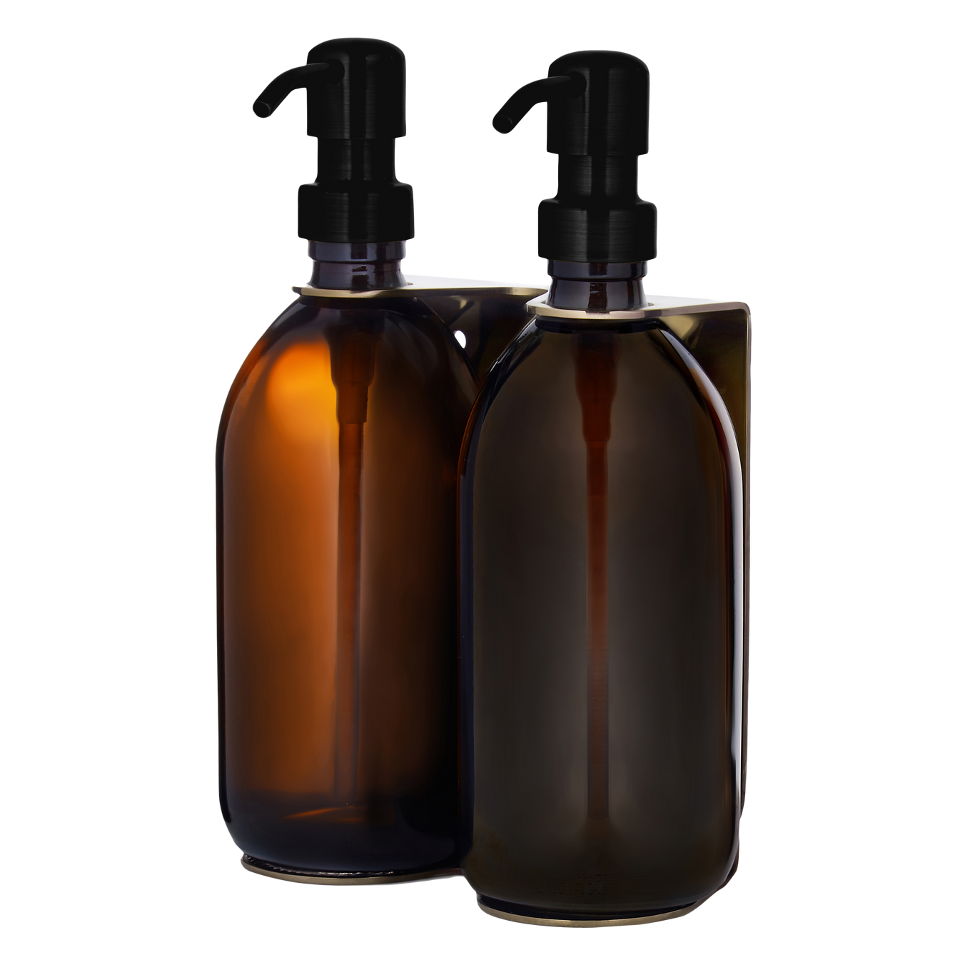 Distributeur de savon mural double doré