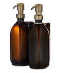 Gold Double Wall Mounted Soap Dispenser-Gold-300ml-Amber-Kuishi