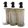 Gold Triple Wall Mounted Soap Dispenser-Black-250ml-Clear-Kuishi