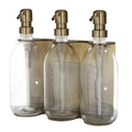 Gold Triple Wall Mounted Soap Dispenser-Gold-250ml-Clear-Kuishi