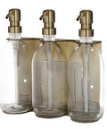 Gold Triple Wall Mounted Soap Dispenser-Gold-250ml-Clear-Kuishi