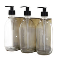 Gold Triple Wall Mounted Soap Dispenser-Plastic-250ml-Clear-Kuishi
