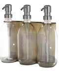 Gold Triple Wall Mounted Soap Dispenser-Silver-250ml-Clear-Kuishi