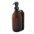 Nickel Single Wall Mounted Soap Dispenser-Black-250ml-Amber-Kuishi