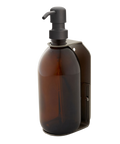 Nickel Single Wall Mounted Soap Dispenser-Black-250ml-Amber-Kuishi