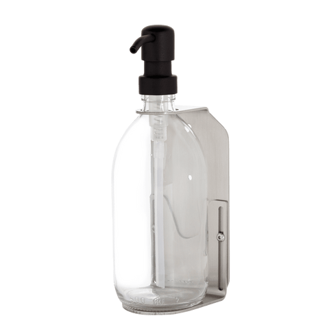 Nickel Single Wall Mounted Soap Dispenser-Black-250ml-Clear-Kuishi