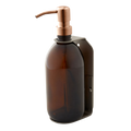 Nickel Single Wall Mounted Soap Dispenser-Copper-250ml-Amber-Kuishi