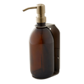 Nickel Single Wall Mounted Soap Dispenser-Gold-250ml-Amber-Kuishi