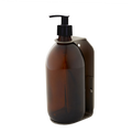 Nickel Single Wall Mounted Soap Dispenser-Plastic-250ml-Amber-Kuishi