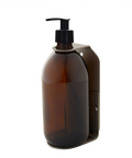 Nickel Single Wall Mounted Soap Dispenser-Plastic-250ml-Amber-Kuishi