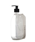 Nickel Single Wall Mounted Soap Dispenser-Plastic-250ml-Clear-Kuishi