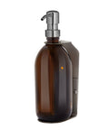 Nickel Single Wall Mounted Soap Dispenser-Silver-300ml-Amber-Kuishi