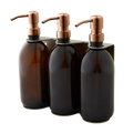 Nickel Triple Wall Mounted Soap Dispenser-Copper-250ml-Amber-Kuishi