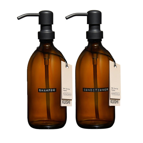 Shampoo and Conditioner Bottles-500ml-Plastic-Kuishi