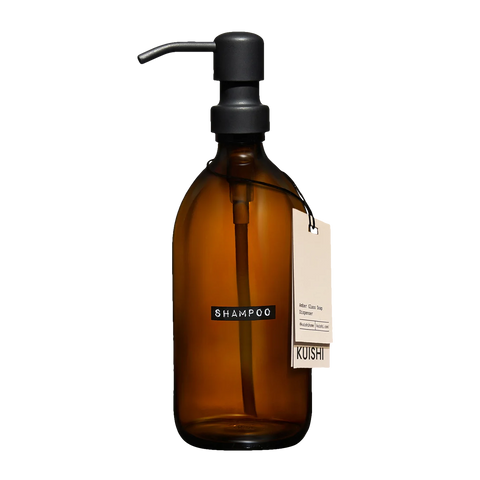 refillable Shampoo bottle with black pump