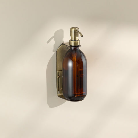 Gold single mounted dispenser with gold metal pump