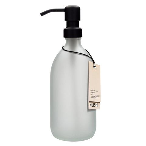 White Glass Soap Dispenser-Black-250ml-Kuishi