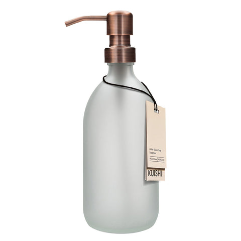 White Glass Soap Dispenser-Copper-250ml-Kuishi