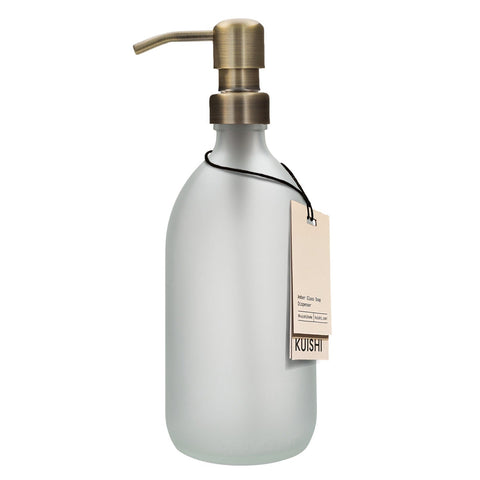 White Glass Soap Dispenser-Gold-250ml-Kuishi