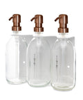 White Triple Wall Mounted Soap Dispenser-Copper-250ml-Clear-Kuishi