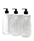 White Triple Wall Mounted Soap Dispenser-Plastic-250ml-Clear-Kuishi