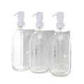 White Triple Wall Mounted Soap Dispenser-White-300ml-Clear-Kuishi